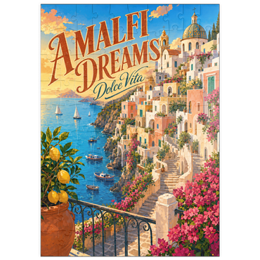 Darstellung des Puzzle Motivs puzzleplate Amalfi Coast Sunset Romance 100 Puzzle