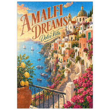 Darstellung des Puzzle Motivs puzzleplate Amalfi Coast Sunset Romance 500 Puzzle