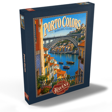 Darstellung des Puzzle Motivs Porto Ribeira Riverfront Colorful Charm 100 Puzzle Schachtel Ansicht2