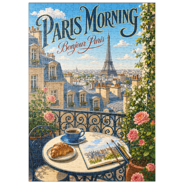 Darstellung des Puzzle Motivs puzzleplate Eiffel Tower Morning Romance 500 Puzzle