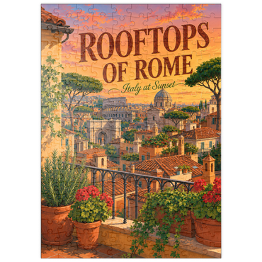 Darstellung des Puzzle Motivs puzzleplate Rome Rooftops Sunset Romance 200 Puzzle