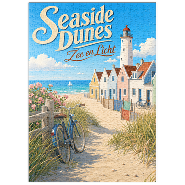 Darstellung des Puzzle Motivs puzzleplate Seaside Dunes Lighthouse Coastal Charm 500 Puzzle