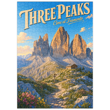 Darstellung des Puzzle Motivs puzzleplate Majestic Mountain Sunset Splendor 500 Puzzle