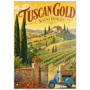 Darstellung des Puzzle Motivs puzzleplate Tuscan Vineyard Golden Romance 100 Puzzle