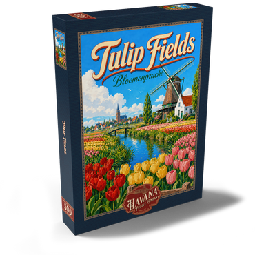 Darstellung des Puzzle Motivs Dutch Tulip Fields Spring Splendor 500 Puzzle Schachtel Ansicht2