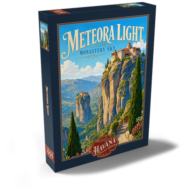 Darstellung des Puzzle Motivs Meteora Monastery Sky Majesty 1000 Puzzle Schachtel Ansicht2