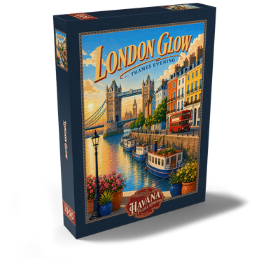 Darstellung des Puzzle Motivs London Thames Evening Glow 1000 Puzzle Schachtel Ansicht2