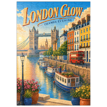 Darstellung des Puzzle Motivs puzzleplate London Thames Evening Glow 200 Puzzle