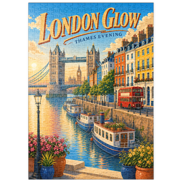 Darstellung des Puzzle Motivs puzzleplate London Thames Evening Glow 500 Puzzle