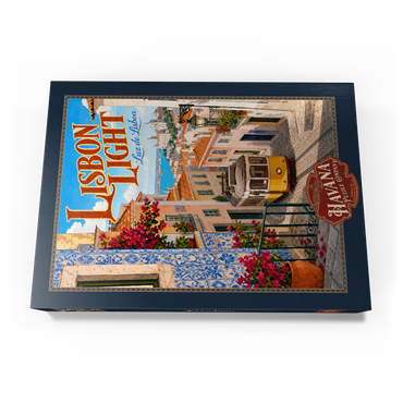 Darstellung des Puzzle Motivs Lisbon Tram Coastal Charm 1000 Puzzle Schachtel Ansicht3