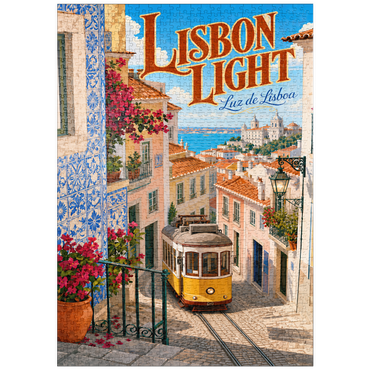 Darstellung des Puzzle Motivs puzzleplate Lisbon Tram Coastal Charm 1000 Puzzle