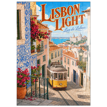 Darstellung des Puzzle Motivs puzzleplate Lisbon Tram Coastal Charm 100 Puzzle
