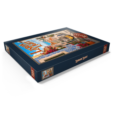 Darstellung des Puzzle Motivs Lisbon Tram Coastal Charm 200 Puzzle Schachtel Ansicht1