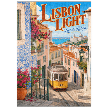 Darstellung des Puzzle Motivs puzzleplate Lisbon Tram Coastal Charm 500 Puzzle