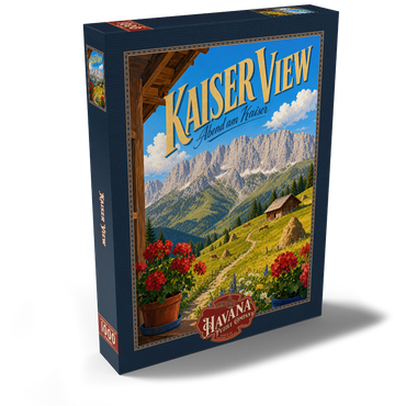 Darstellung des Puzzle Motivs Kaiser Mountains Alpine Meadow Serenity 1000 Puzzle Schachtel Ansicht2