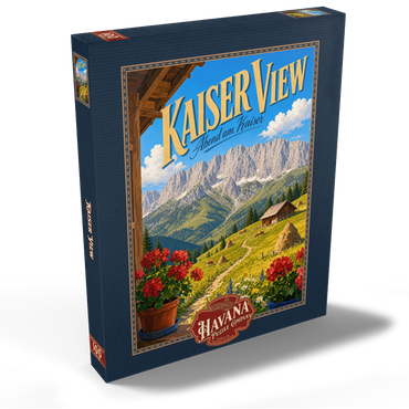 Darstellung des Puzzle Motivs Kaiser Mountains Alpine Meadow Serenity 100 Puzzle Schachtel Ansicht2