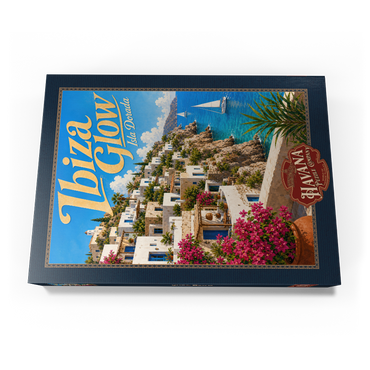 Darstellung des Puzzle Motivs Ibiza Coastal Village Golden Glow 1000 Puzzle Schachtel Ansicht3