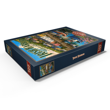Darstellung des Puzzle Motivs Irish Harbor Coastal Village Charm 500 Puzzle Schachtel Ansicht1