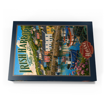Darstellung des Puzzle Motivs Irish Harbor Coastal Village Charm 500 Puzzle Schachtel Ansicht3
