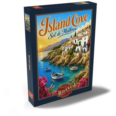 Darstellung des Puzzle Motivs Sol de Mallorca Coastal Sunset Charm 500 Puzzle Schachtel Ansicht2