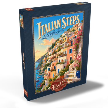 Darstellung des Puzzle Motivs Italian Steps Coastal Sunset Charm 200 Puzzle Schachtel Ansicht2