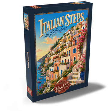 Darstellung des Puzzle Motivs Italian Steps Coastal Sunset Charm 500 Puzzle Schachtel Ansicht2