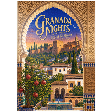 Darstellung des Puzzle Motivs puzzleplate Granada Alhambra Evening Splendor 1000 Puzzle