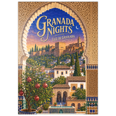 Darstellung des Puzzle Motivs puzzleplate Granada Alhambra Evening Splendor 500 Puzzle