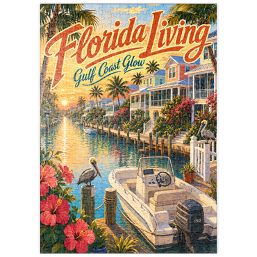 Darstellung des Puzzle Motivs puzzleplate Florida Gulf Coast Sunset Serenity 500 Puzzle