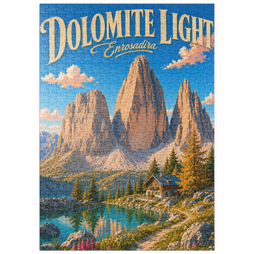 Darstellung des Puzzle Motivs puzzleplate Dolomites Alpine Lake Serenity 500 Puzzle