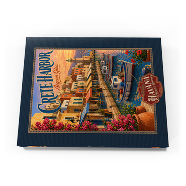 Darstellung des Puzzle Motivs Crete Harbor Aegean Sunset Glow 100 Puzzle Schachtel Ansicht3