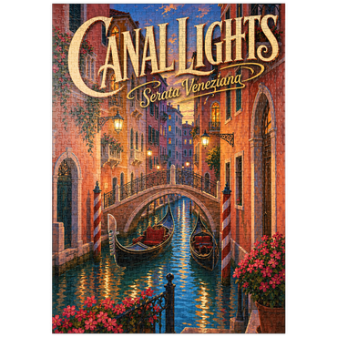 Darstellung des Puzzle Motivs puzzleplate Venice Canal Evening Romance 1000 Puzzle