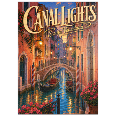 Darstellung des Puzzle Motivs puzzleplate Venice Canal Evening Romance 100 Puzzle