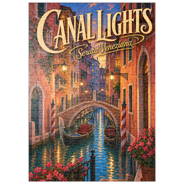 Darstellung des Puzzle Motivs puzzleplate Venice Canal Evening Romance 200 Puzzle