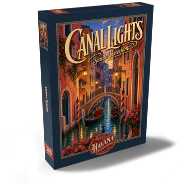 Darstellung des Puzzle Motivs Venice Canal Evening Romance 500 Puzzle Schachtel Ansicht2