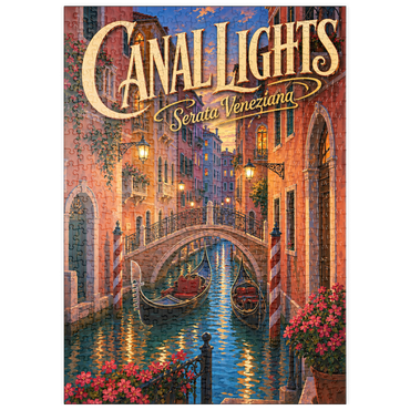 Darstellung des Puzzle Motivs puzzleplate Venice Canal Evening Romance 500 Puzzle