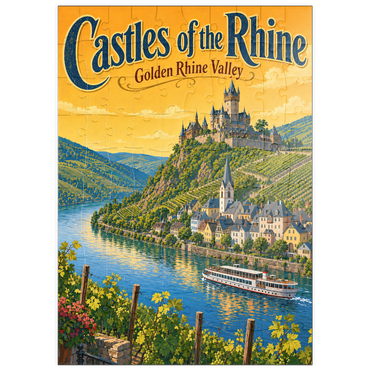 Darstellung des Puzzle Motivs puzzleplate Rhine Valley Castles Golden Splendor 100 Puzzle