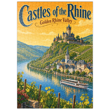 Darstellung des Puzzle Motivs puzzleplate Rhine Valley Castles Golden Splendor 500 Puzzle