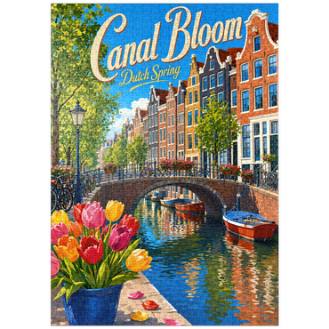 Darstellung des Puzzle Motivs puzzleplate Amsterdam Canal Spring Bloom 1000 Puzzle