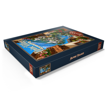 Darstellung des Puzzle Motivs Alpine Village Lake Morning Charm 100 Puzzle Schachtel Ansicht1