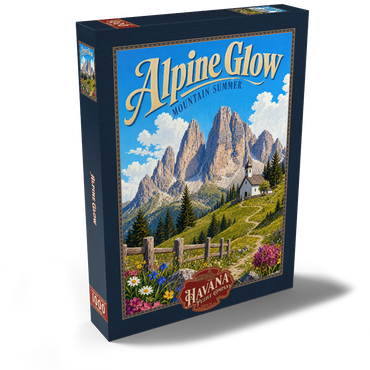 Darstellung des Puzzle Motivs Alpine Mountain Summer Serenity 1000 Puzzle Schachtel Ansicht2