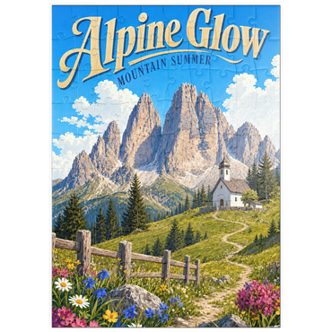Darstellung des Puzzle Motivs puzzleplate Alpine Mountain Summer Serenity 100 Puzzle