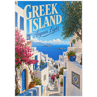 Darstellung des Puzzle Motivs puzzleplate Greek Island Aegean Coastal Charm 1000 Puzzle