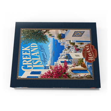 Darstellung des Puzzle Motivs Greek Island Aegean Coastal Charm 100 Puzzle Schachtel Ansicht3
