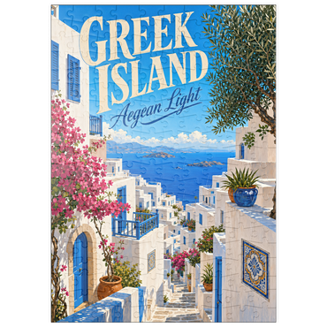 Darstellung des Puzzle Motivs puzzleplate Greek Island Aegean Coastal Charm 200 Puzzle