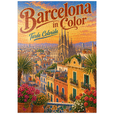 Darstellung des Puzzle Motivs puzzleplate Sagrada Familia Sunset Splendor 1000 Puzzle
