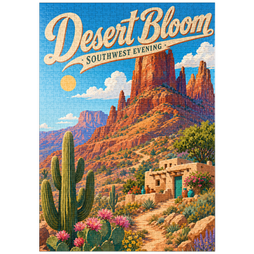 Darstellung des Puzzle Motivs puzzleplate Desert Bloom Serene Southwest Beauty 1000 Puzzle