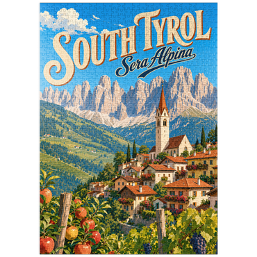 Darstellung des Puzzle Motivs puzzleplate South Tyrol Alpine Village Charm 1000 Puzzle