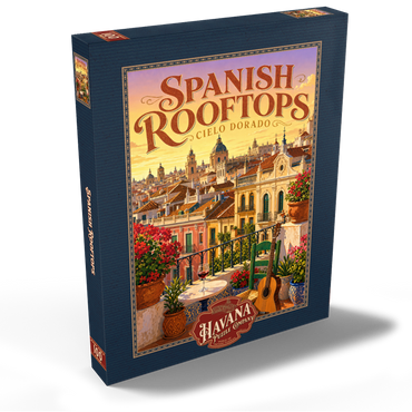 Darstellung des Puzzle Motivs Spanish Rooftops Golden Sunset Charm 100 Puzzle Schachtel Ansicht2