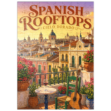 Darstellung des Puzzle Motivs puzzleplate Spanish Rooftops Golden Sunset Charm 200 Puzzle